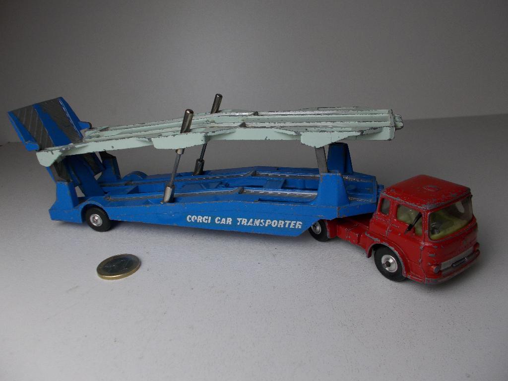 1962 Corgi MajorToys 1105 CARRIMORE CARTRANSPORTER Compleet!, Ophalen of Verzenden, Gebruikt, Bus of Vrachtwagen, Corgi