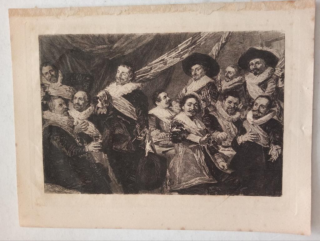 Ets regenten schutters stijl Frans Hals Rembrandt circa 1900, Antiek en Kunst, Ophalen of Verzenden