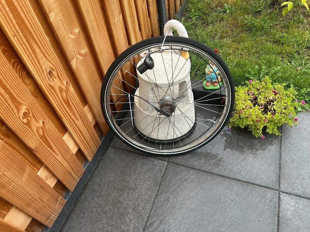 Achterwiel 28 inch 5 SRAM versnellingen terugtraprem, Fietsen en Brommers, Wiel, Gebruikt, SRAM P5 terugtraprem, Overige materialen