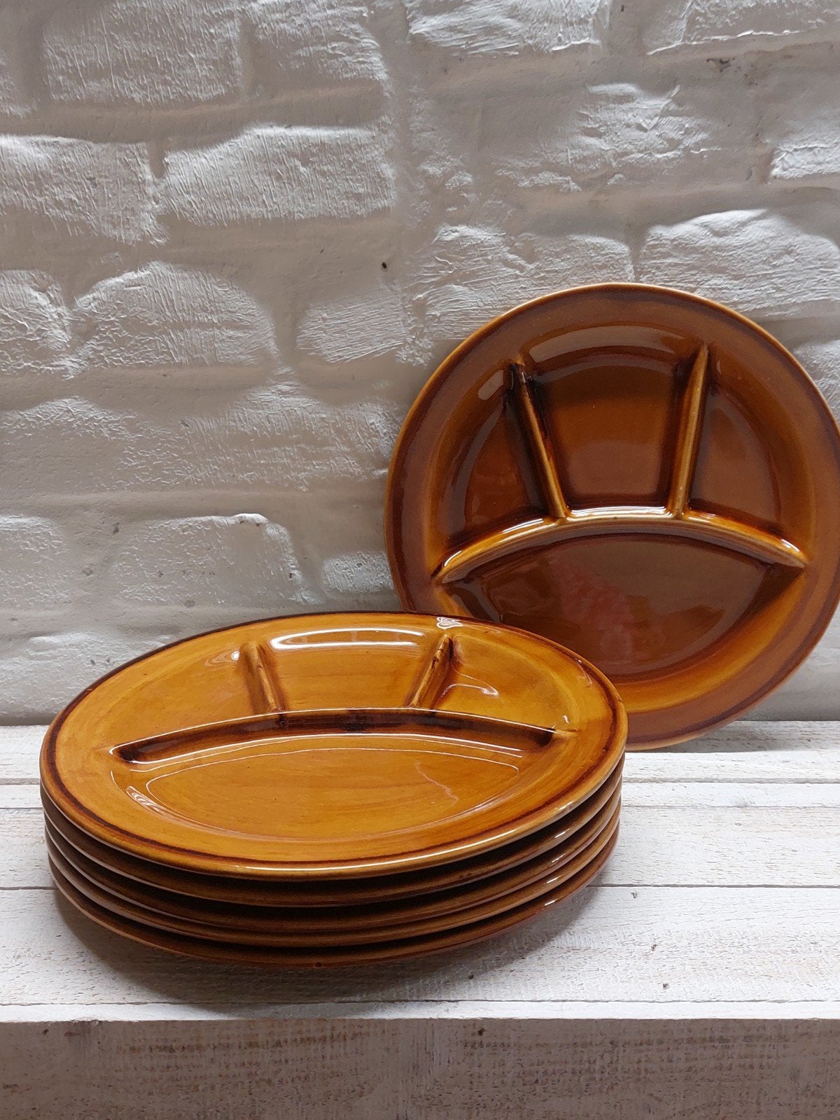 Vintage Fondueborden - Set van 6, Verzenden, Zo goed als nieuw, Bord(en), Overige stijlen