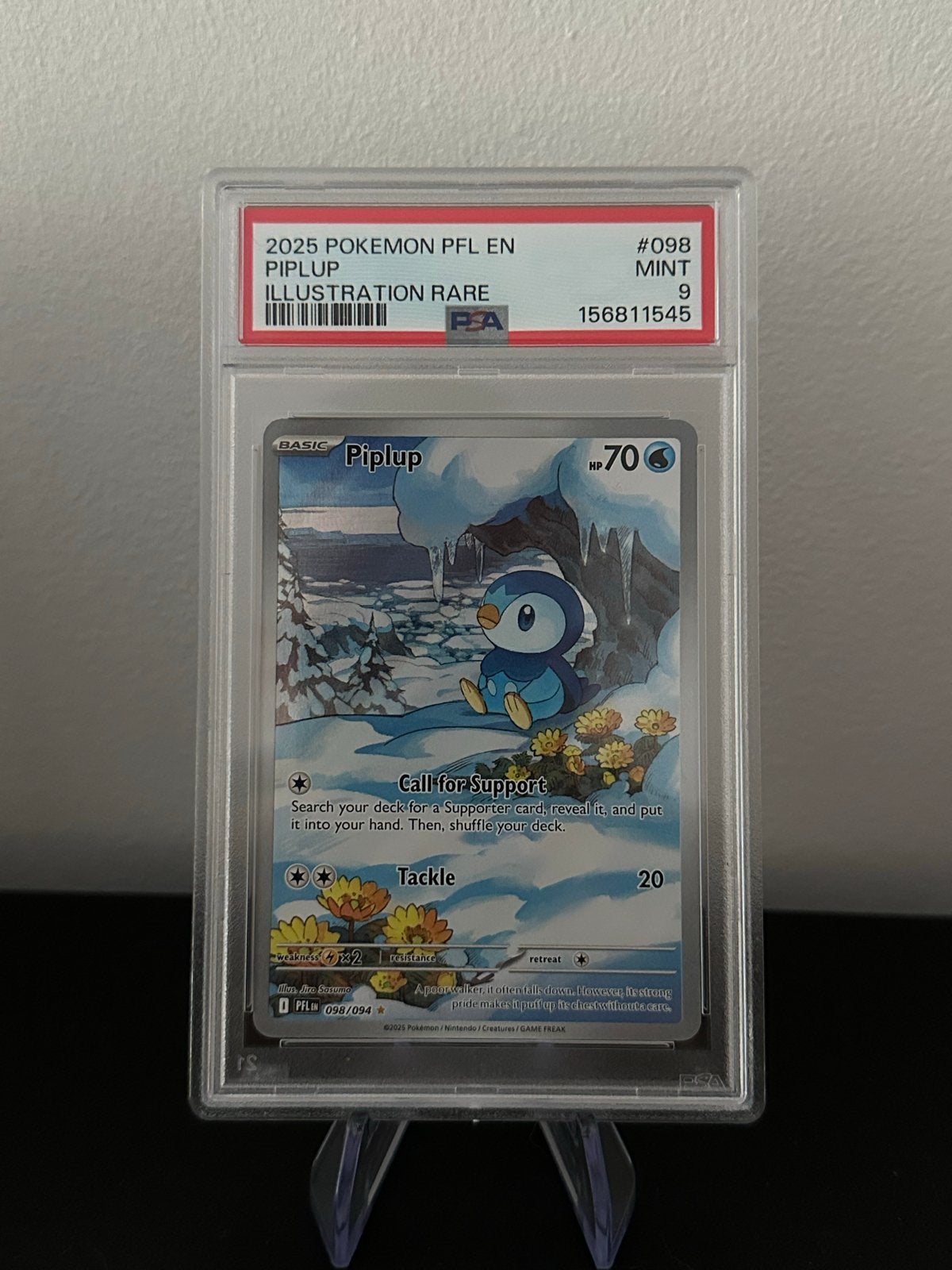 Piplup Illustration Rare PSA 9, Ophalen of Verzenden, Zo goed als nieuw, Losse kaart