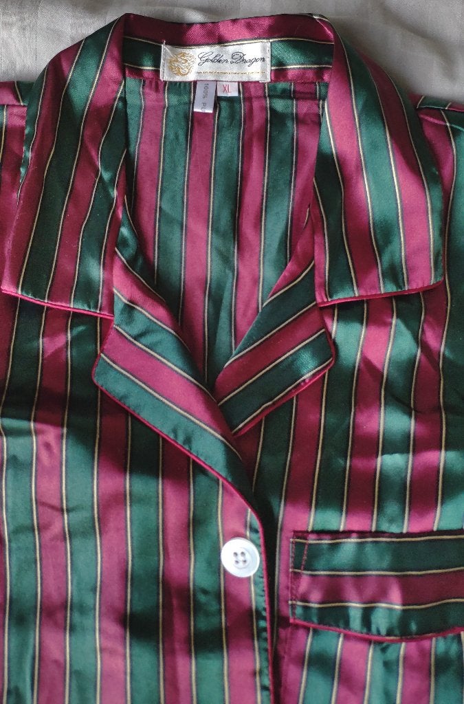 3x zijden herenpyama XL groen rood silk pyama man NIEUW, Kleding | Heren, Ophalen, Nieuw, Maat 56/58 (XL)