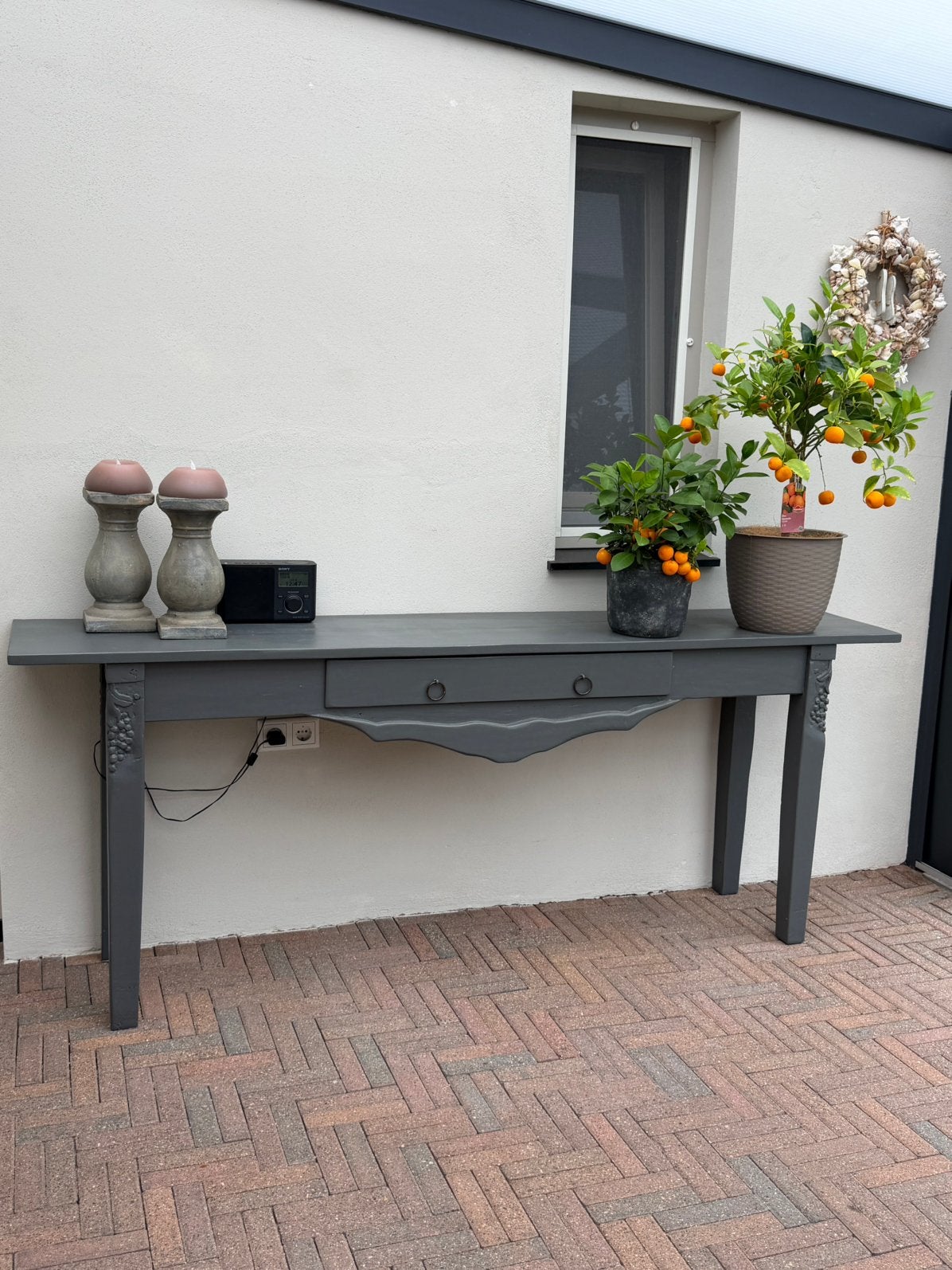 Sidetable – 210 cm lang, 40 cm diep, 80 cm hoog, Huis en Inrichting, Tafels | Sidetables, Ophalen, Gebruikt, 200 cm of meer, 25 tot 50 cm
