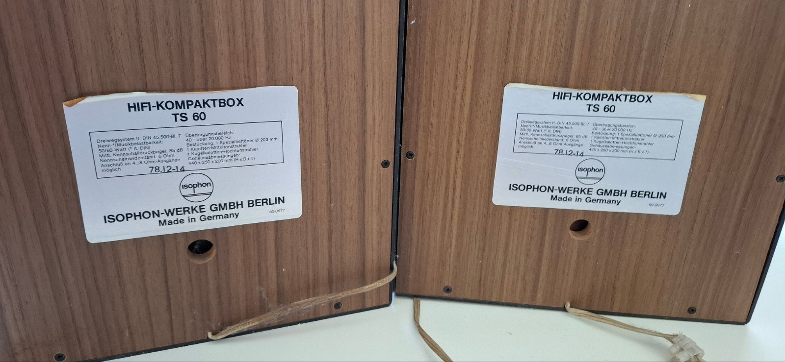 Isophon HIFI-KOMPAKTBOX TS 60 Speakerset, Overige merken, Gebruikt, Ophalen of Verzenden, Minder dan 60 watt
