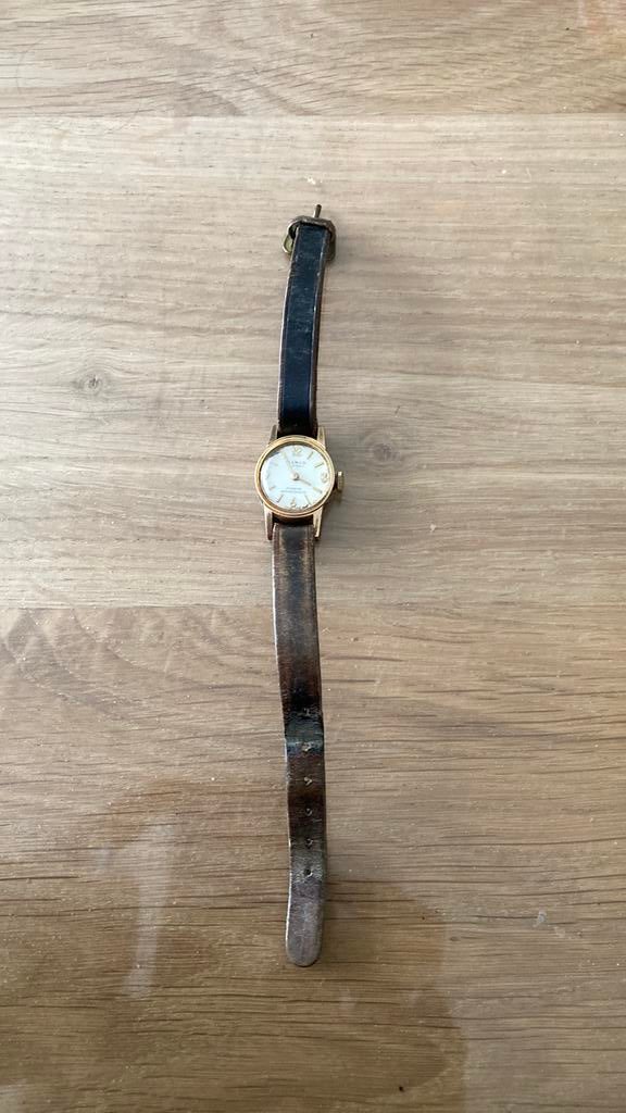 Vintage lcarcus Dameshorloge 17 Jewels Swiss Made, Ophalen of Verzenden, Zo goed als nieuw, Leer, Overige merken