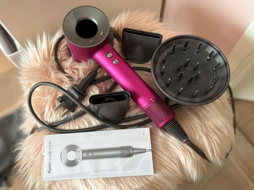 Dyson Supersonic Föhn - Fuchsia/Grijs in goede staat, Ophalen, Zo goed als nieuw, Föhn of Haardroger