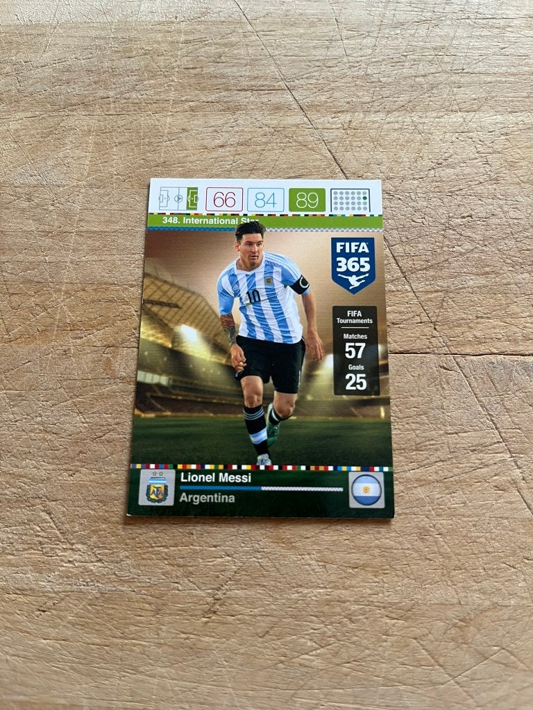 Lionel Messi International Star 348, Ophalen of Verzenden, Zo goed als nieuw, Plaatje