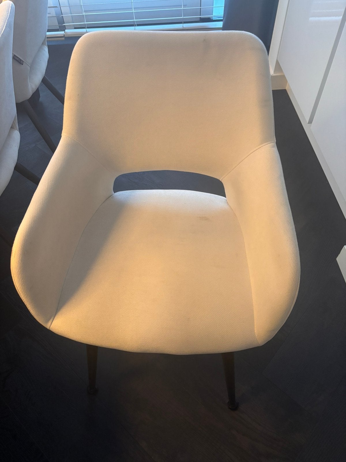 Oform 6 eetkamerstoelen, Ophalen of Verzenden, Zo goed als nieuw, Stof, Vijf, Zes of meer stoelen