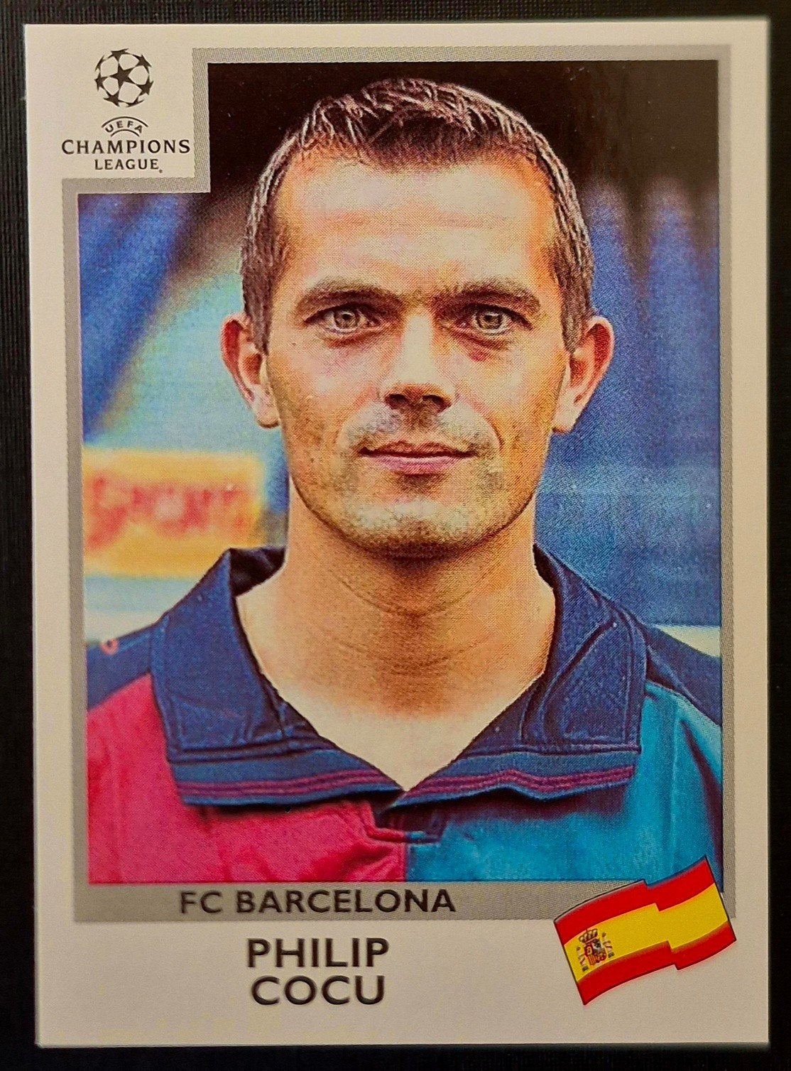 Panini Champions League Philip Cocu - FC Barcelona, 00/01, Ophalen of Verzenden, Zo goed als nieuw, Buitenlandse clubs, Poster, Plaatje of Sticker