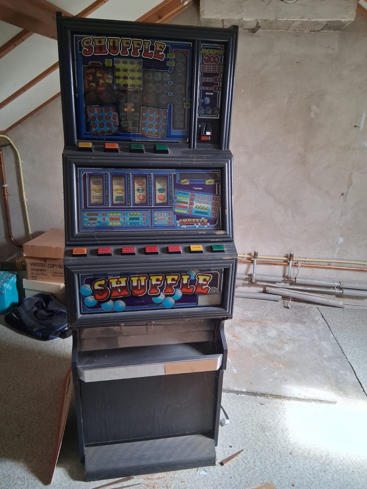 Vintage Gokkast shuffle / Werkt met guldens, Verzamelen, Gulden, Ophalen, Gebruikt, Met sleutels