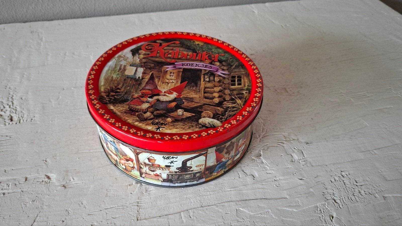 Vintage David de Kabouter Koekblik - Rien Poortvliet, Ophalen of Verzenden, Gebruikt