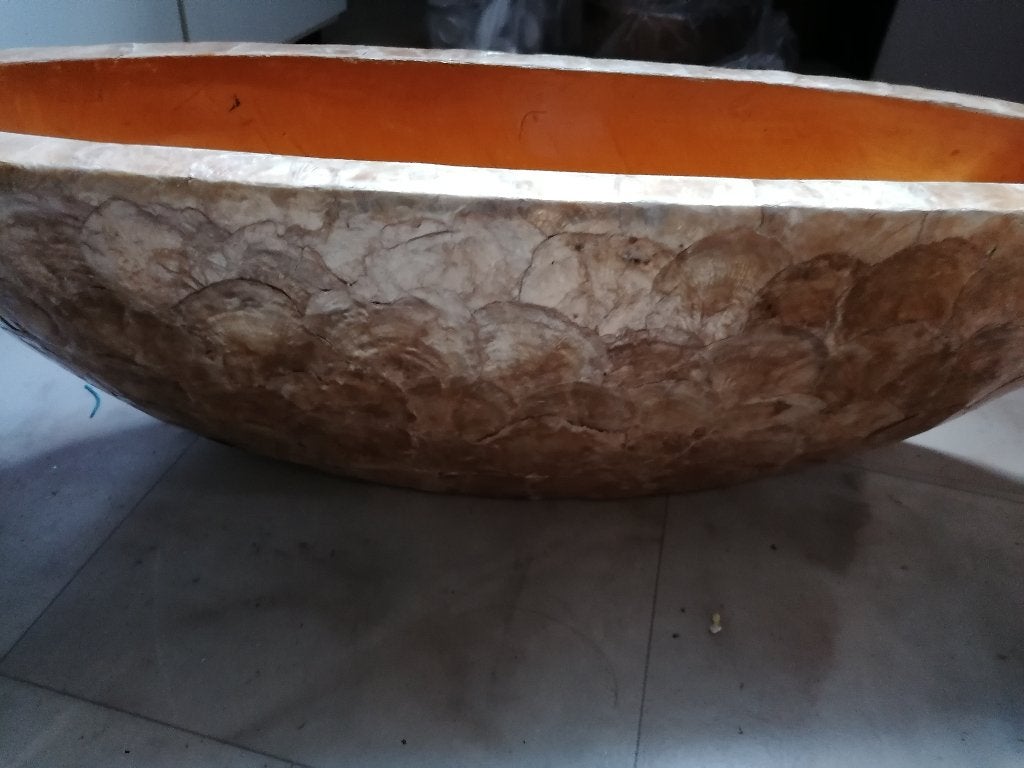 Grote schelpen pot ovaal Erik Kuster Stijl, Ophalen, Overige stijlen, Zo goed als nieuw, Natuurlijk materiaal