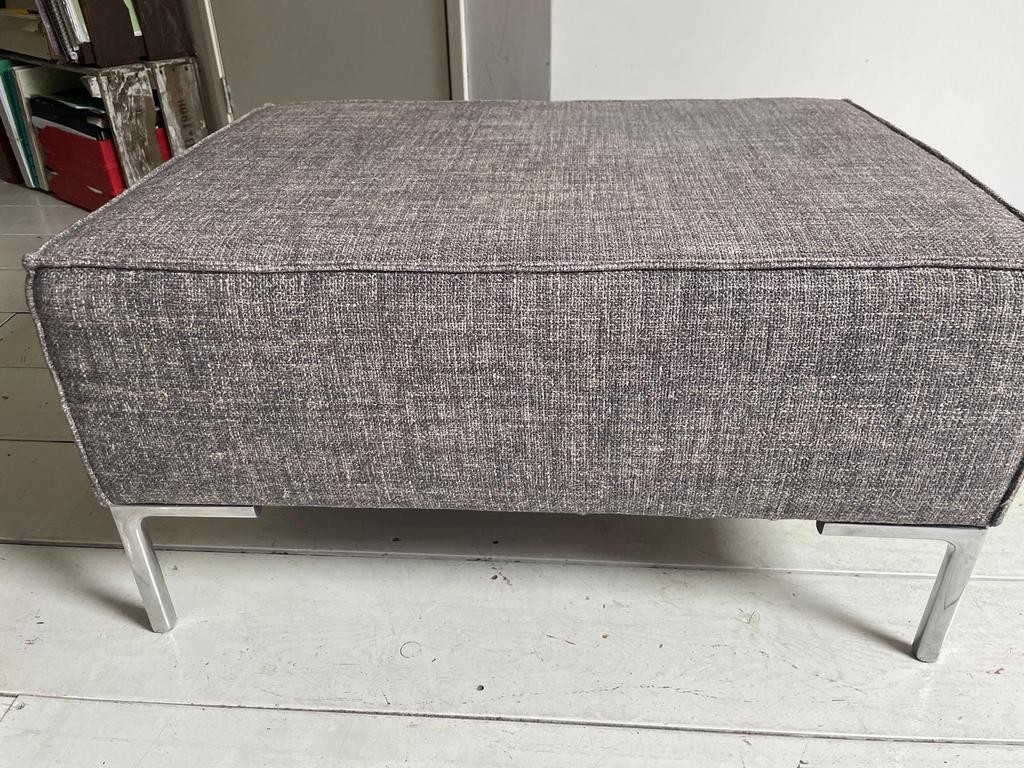 Design on stock bloq poef moderne voetenbank stof grijs, Gebruikt, Stof, Rechthoekig, 50 tot 75 cm