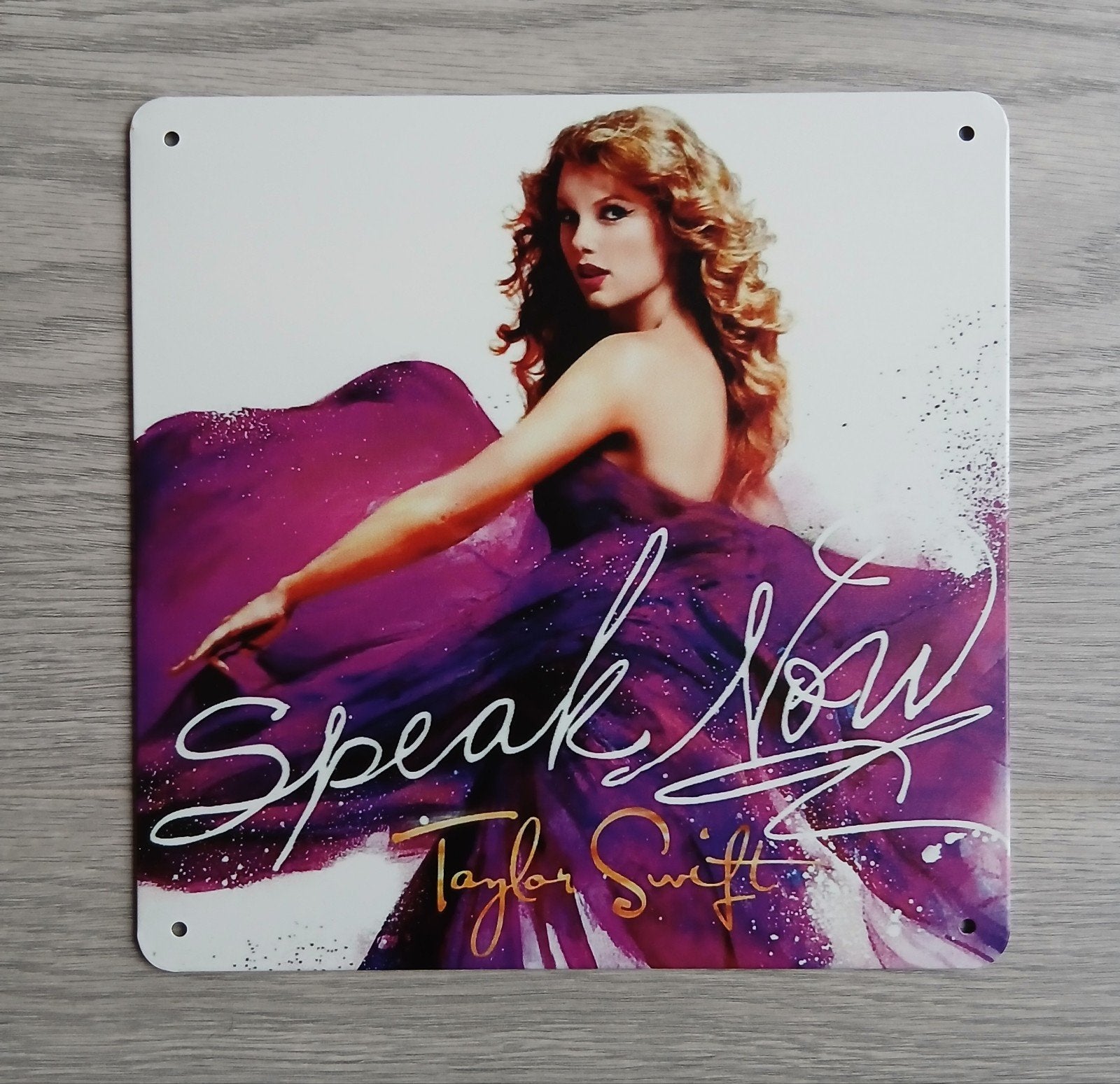 Taylor Swift Speak Now 20x20 cm Metalen Reclamebord, Ophalen of Verzenden, Nieuw, Poster, Artwork of Schilderij