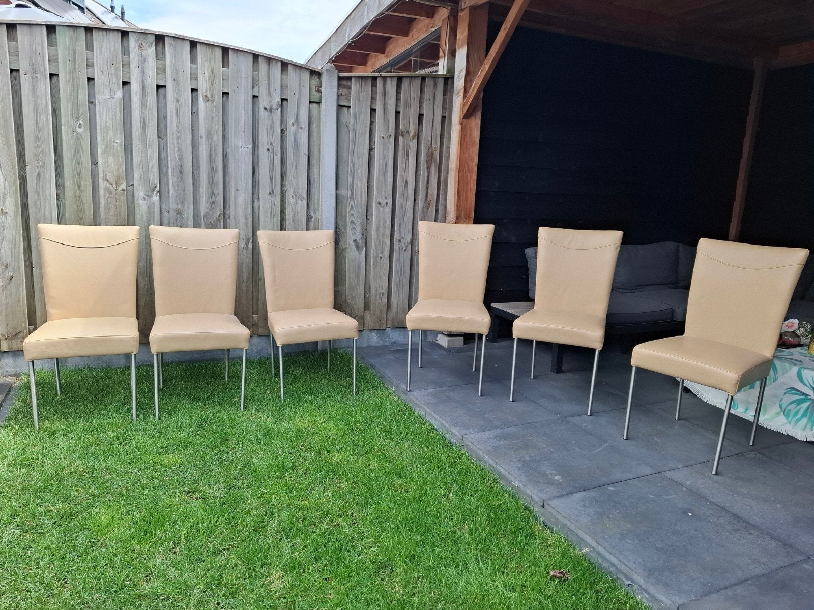 Top form topform leren eetkamer stoelen 6 stuks., Ophalen, Vijf, Zes of meer stoelen