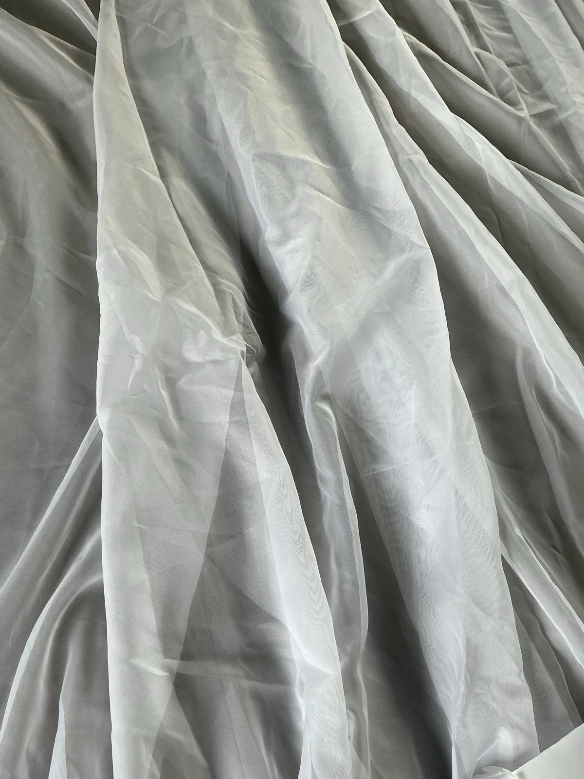 Witte vitrage met dubbele plooi - 2 stuks, Ophalen, Vitrage, Gebruikt, Wit