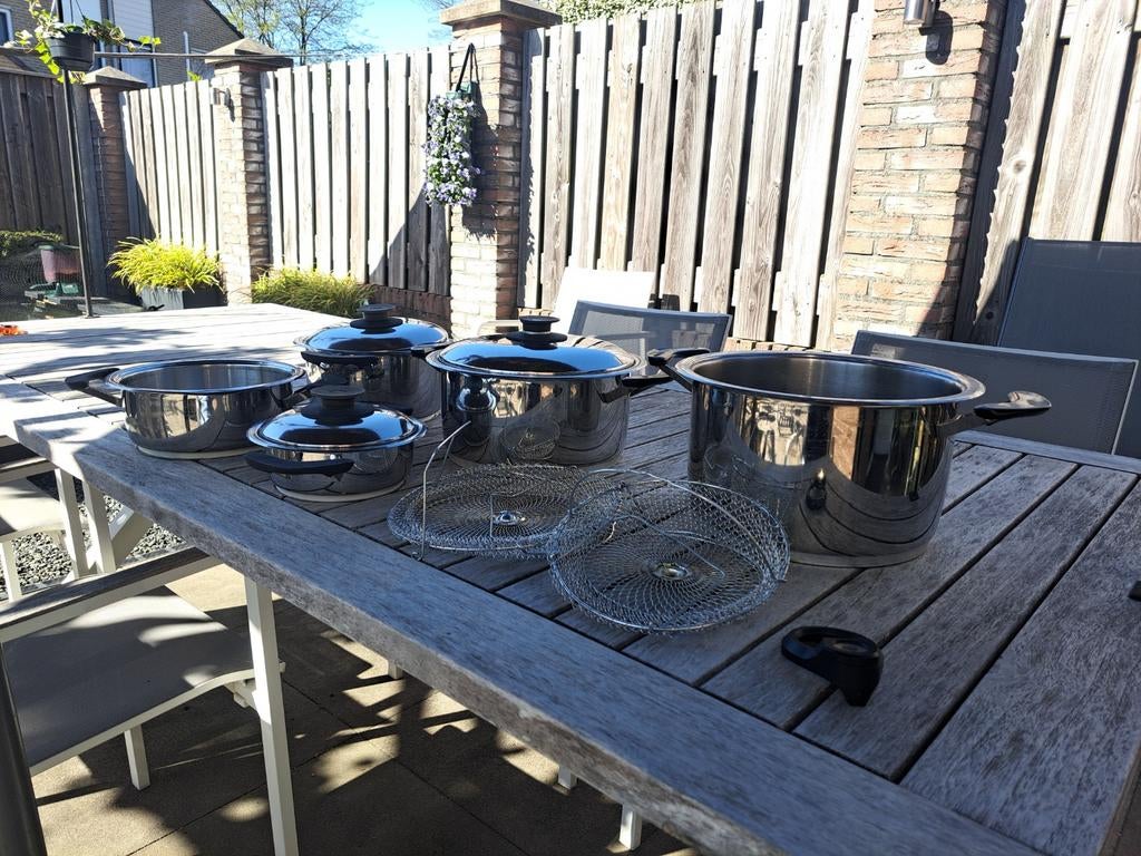 AMC pannenset., Ophalen, Gebruikt, Rvs, Pannenset