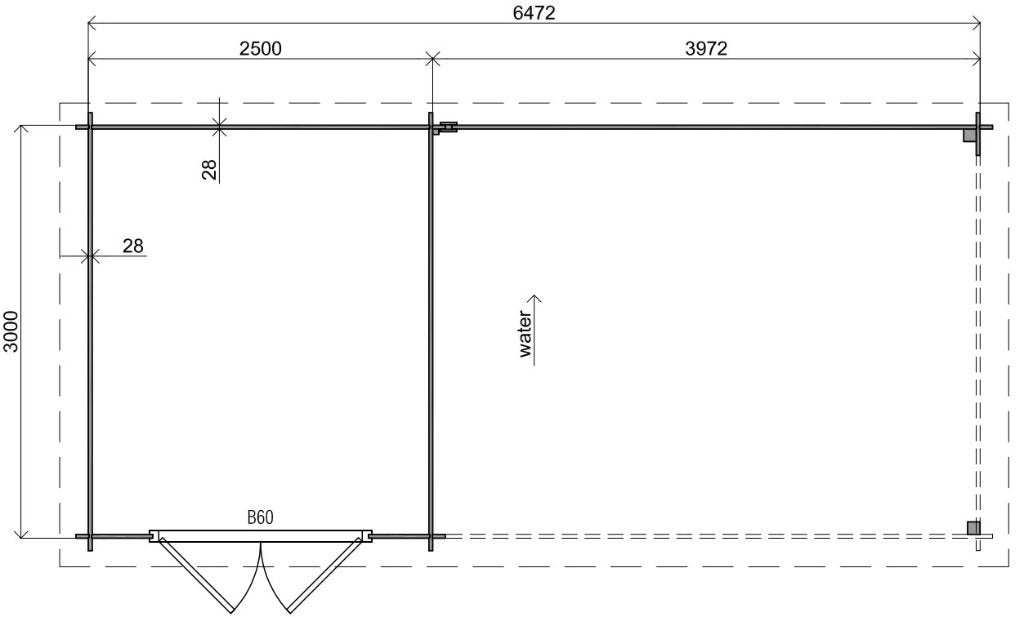 Fonteyn Basicline Camelia met overkapping 650x300cm, 200 tot 400 cm, Blokhut, Nieuw, Ophalen of Verzenden