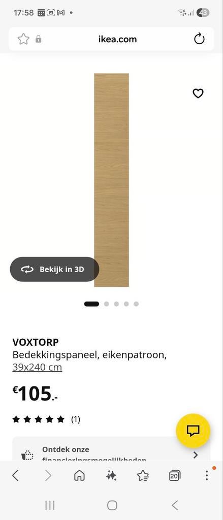 IKEA VOXTORP Bedekkingspaneel Eikenpatroon 62 en 39x240 cm, Huis en Inrichting, Keuken | Keukenelementen, Ophalen, Bruin, 200 cm of meer