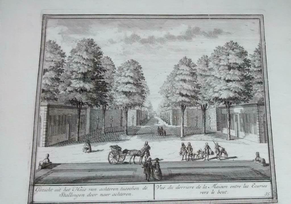 35 / Beverwijk het Huis Kopergravure 18e Eeuw, Ophalen of Verzenden