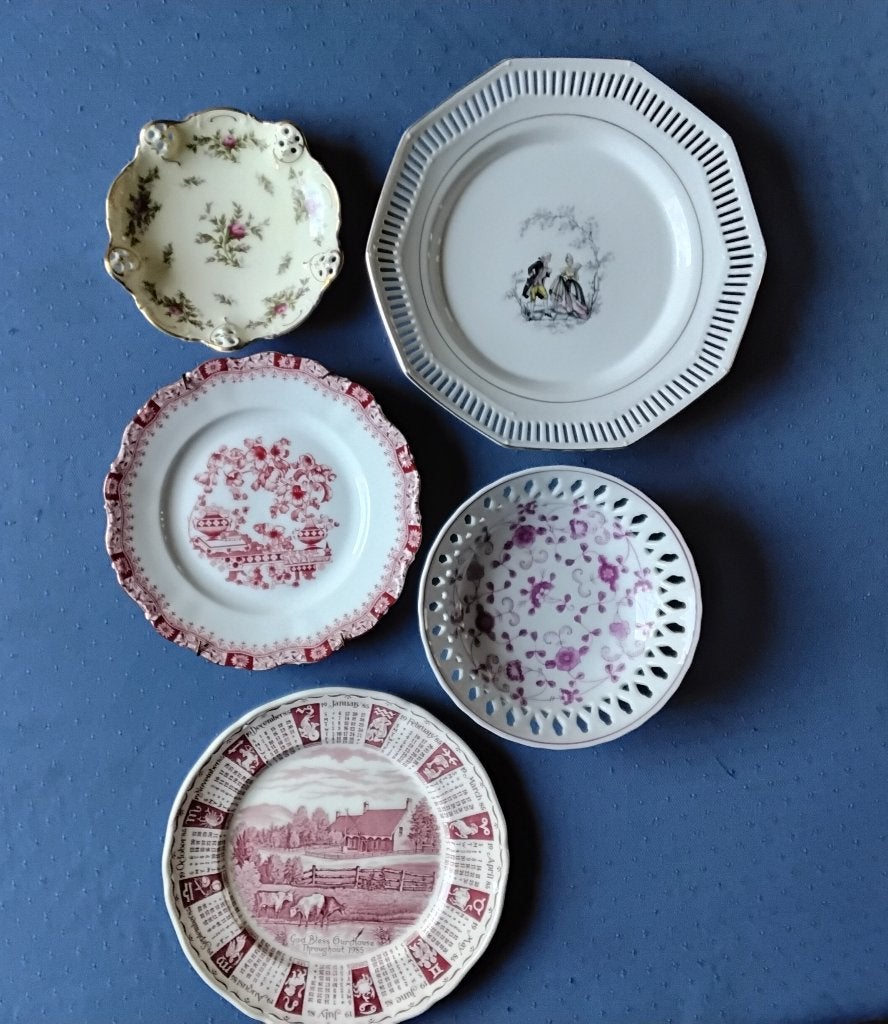 Divers vintage servies, schaaltjes en borden, Ophalen