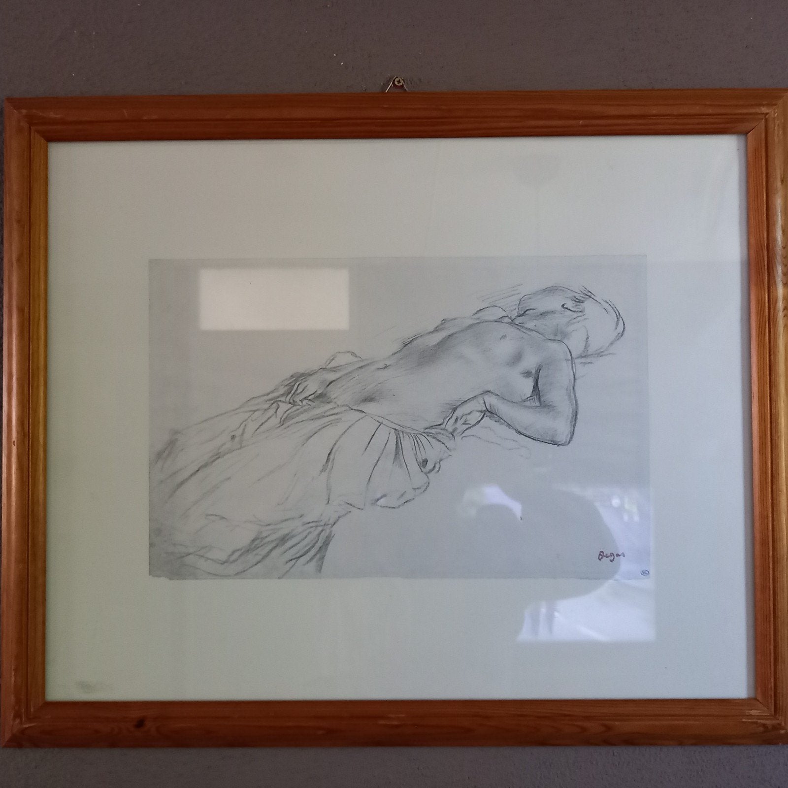 Edgar Degas reproductie - Liggend naakt, Ophalen of Verzenden