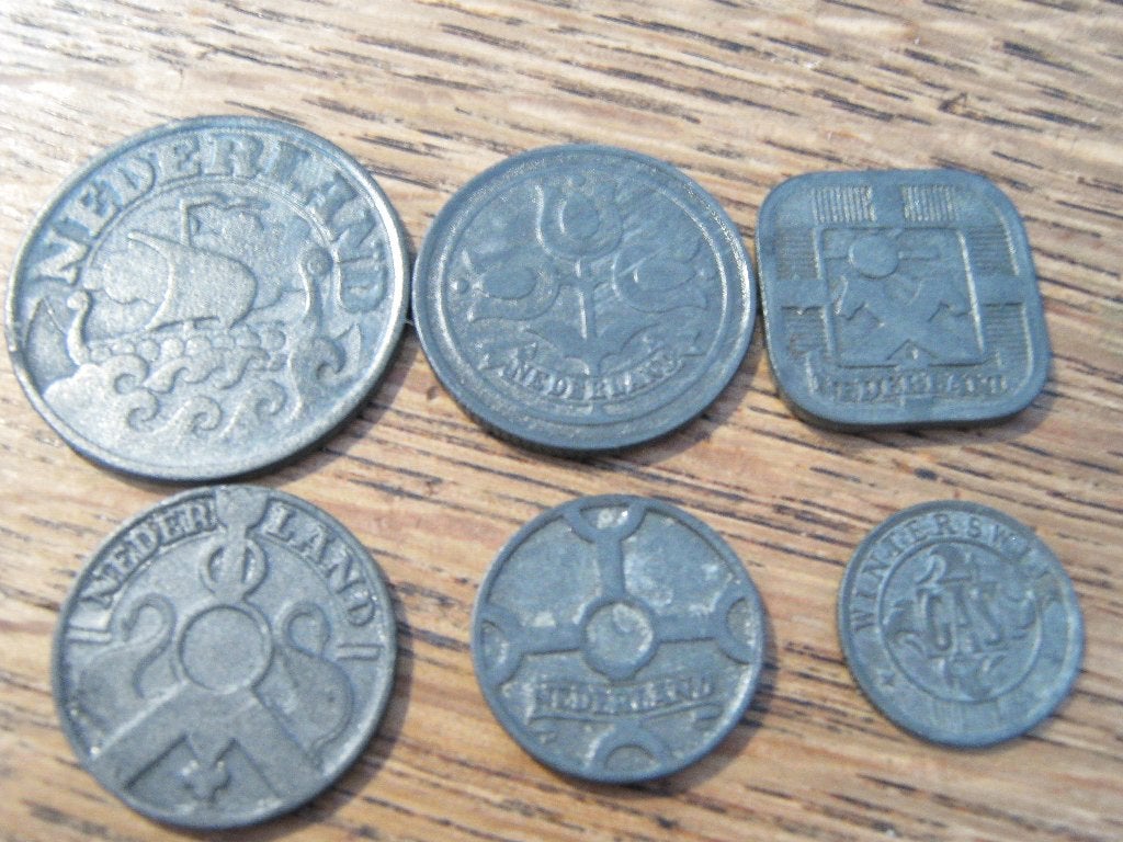 Set Duits Bezettingsgeld Nederland WW2 #94, Postzegels en Munten, Setje, Koningin Wilhelmina, Goud, Overige waardes