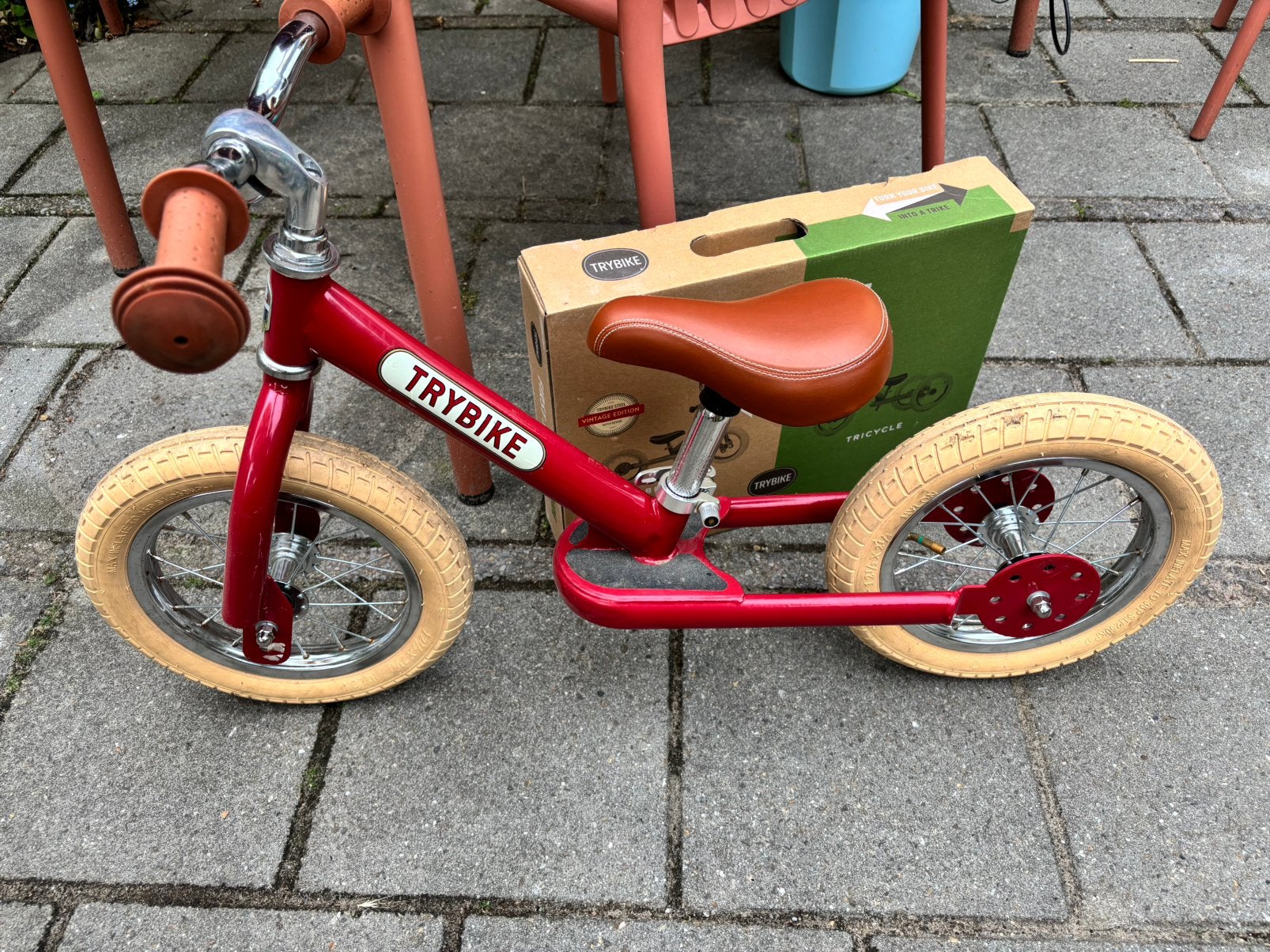 Trybike vintage mat rood, Ophalen of Verzenden, Zo goed als nieuw, Loopfiets