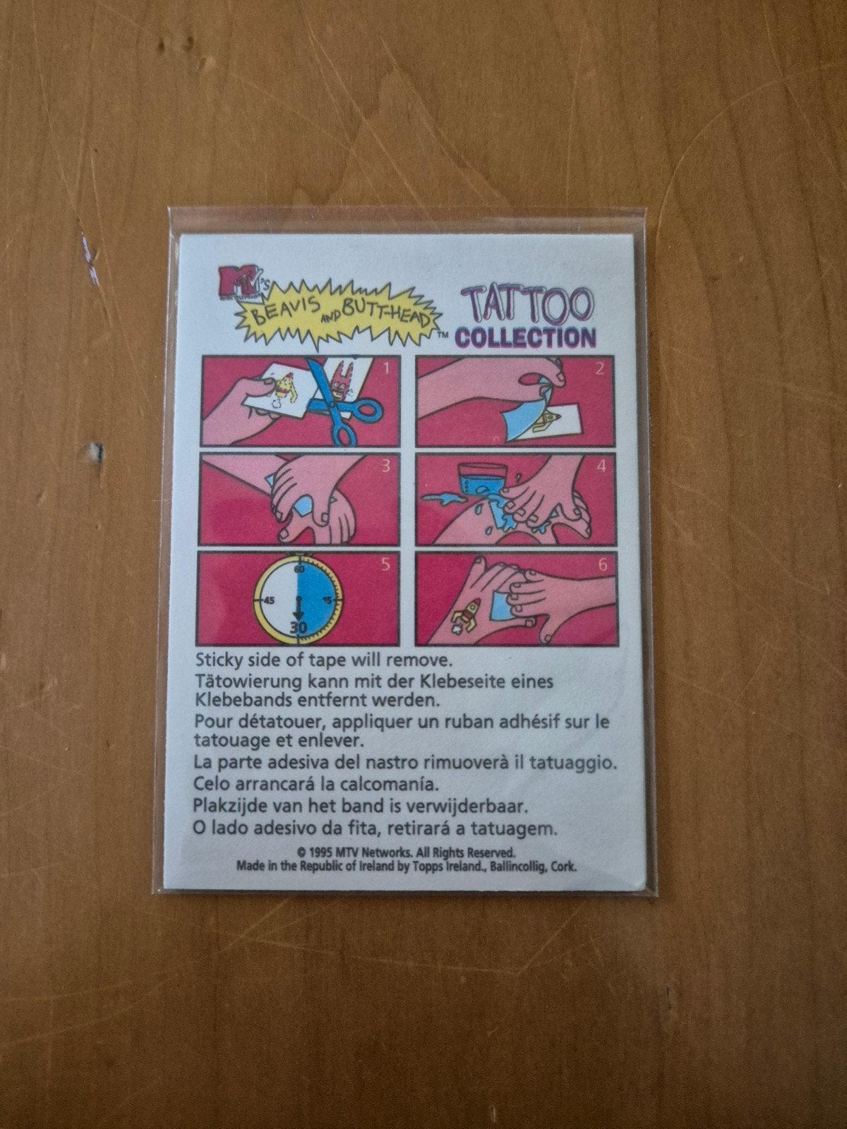 topps beavis and butthead tattoo kaartje 1995, Ophalen, Zo goed als nieuw, Plaatje