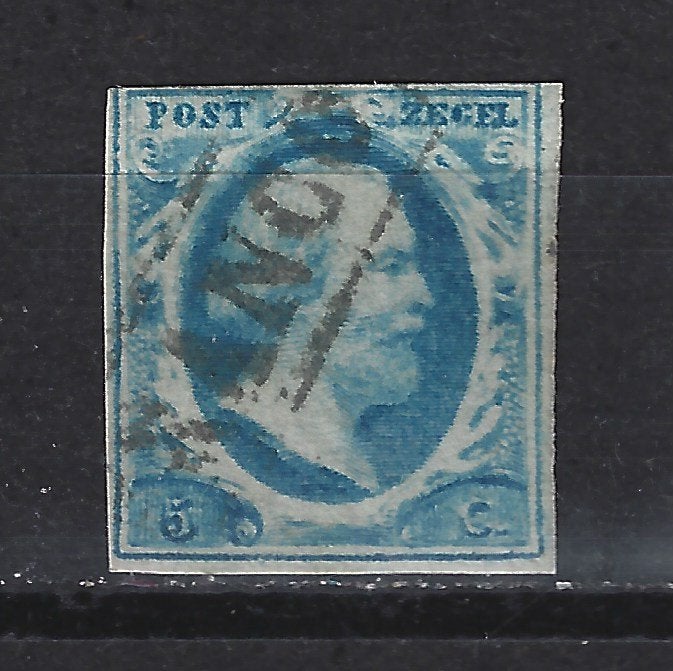 Nederland 1 geb Willem III 1852 ; 1e postzegel van Nederland, Ophalen of Verzenden, T/m 1940, Gestempeld