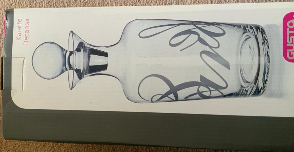 Karaf Decanter 25 cm hoog, Ophalen, Nieuw, Glas, Glas of Glazen