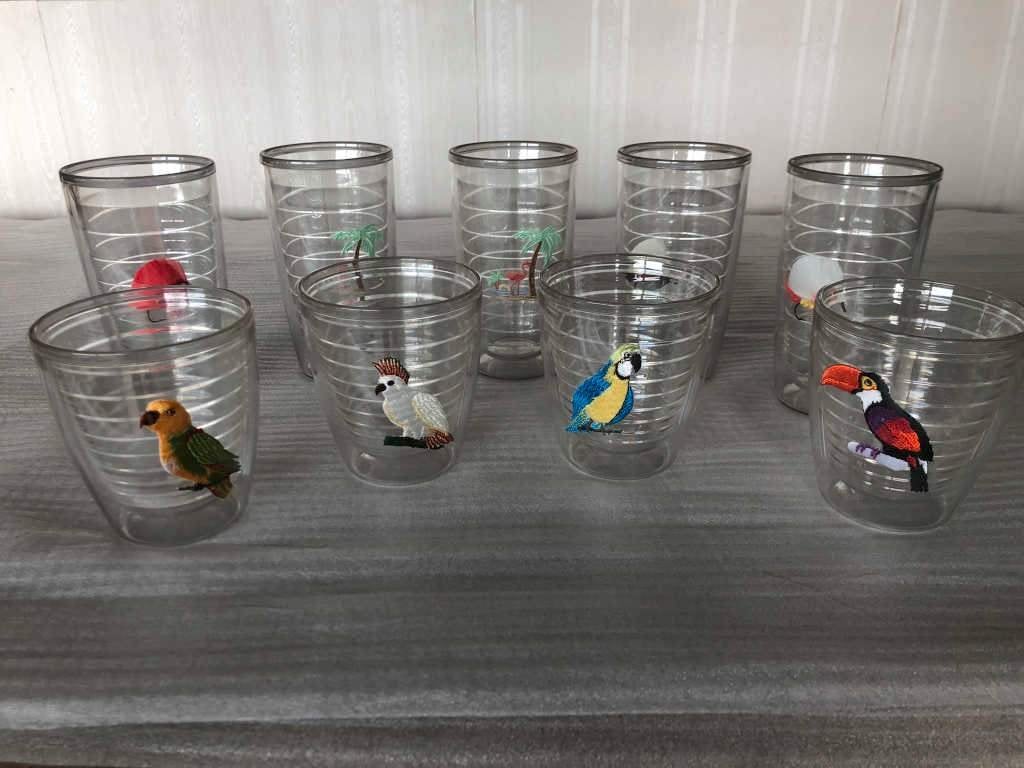 Tumbler dubbelwandige drinkglazen, Huis en Inrichting, Keuken | Servies, Ophalen, Glas of Glazen, Kunststof, Zo goed als nieuw