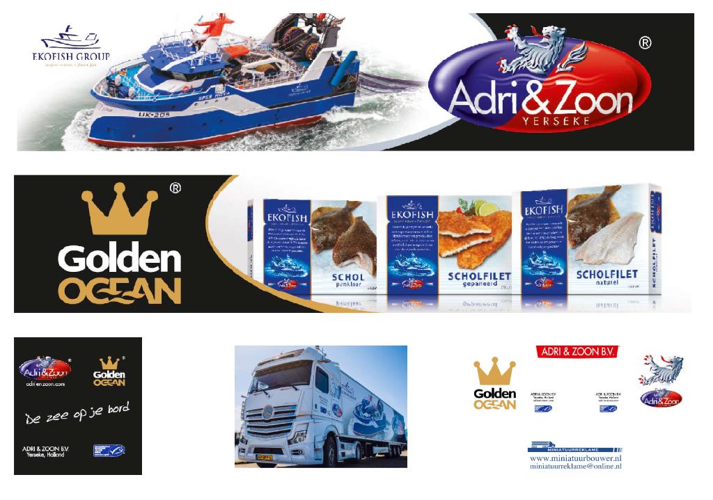 Vrachtauto decal 1:50 Adri & Zoon visgroothandel ( type 1 ), Verzenden, Nieuw, Bus of Vrachtwagen, Overige merken