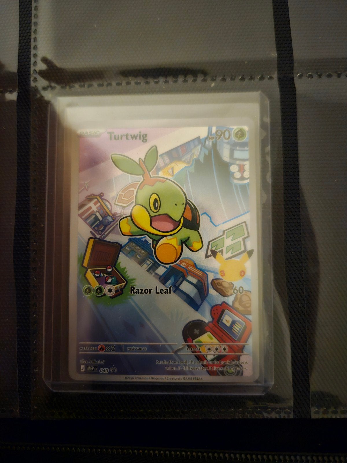 Pokemon Turtwig MEP 040, Ophalen of Verzenden, Zo goed als nieuw, Losse kaart, Foil