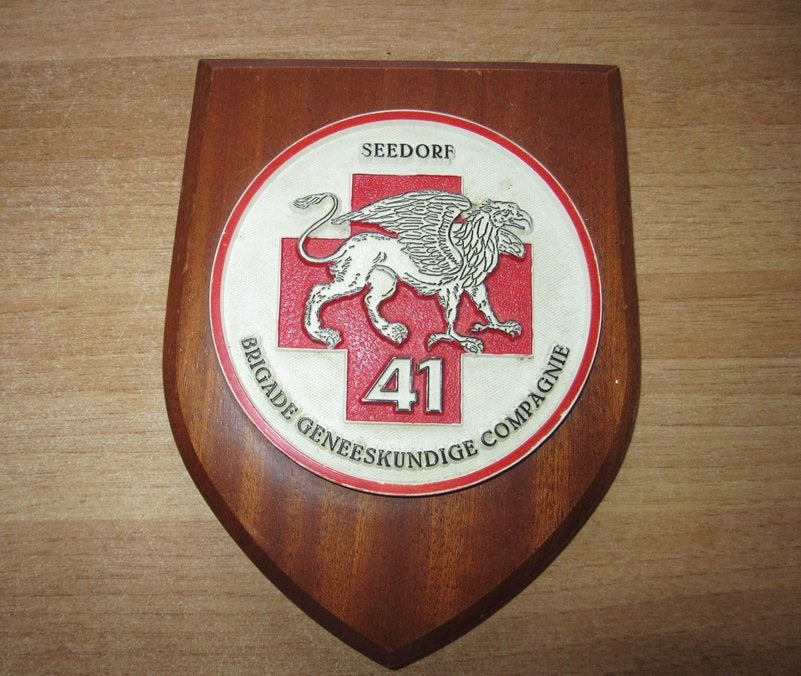 Wapenschild Seedorf 41 Brigade Geneeskundige Compagnie, Verzenden, Landmacht, Nederland, Overige typen