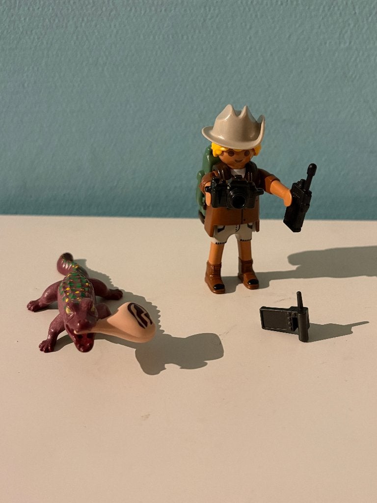 Playmobil Wild Life fotograaf met krokodil 71168, Wild life, Gebruikt, Complete set, Ophalen of Verzenden