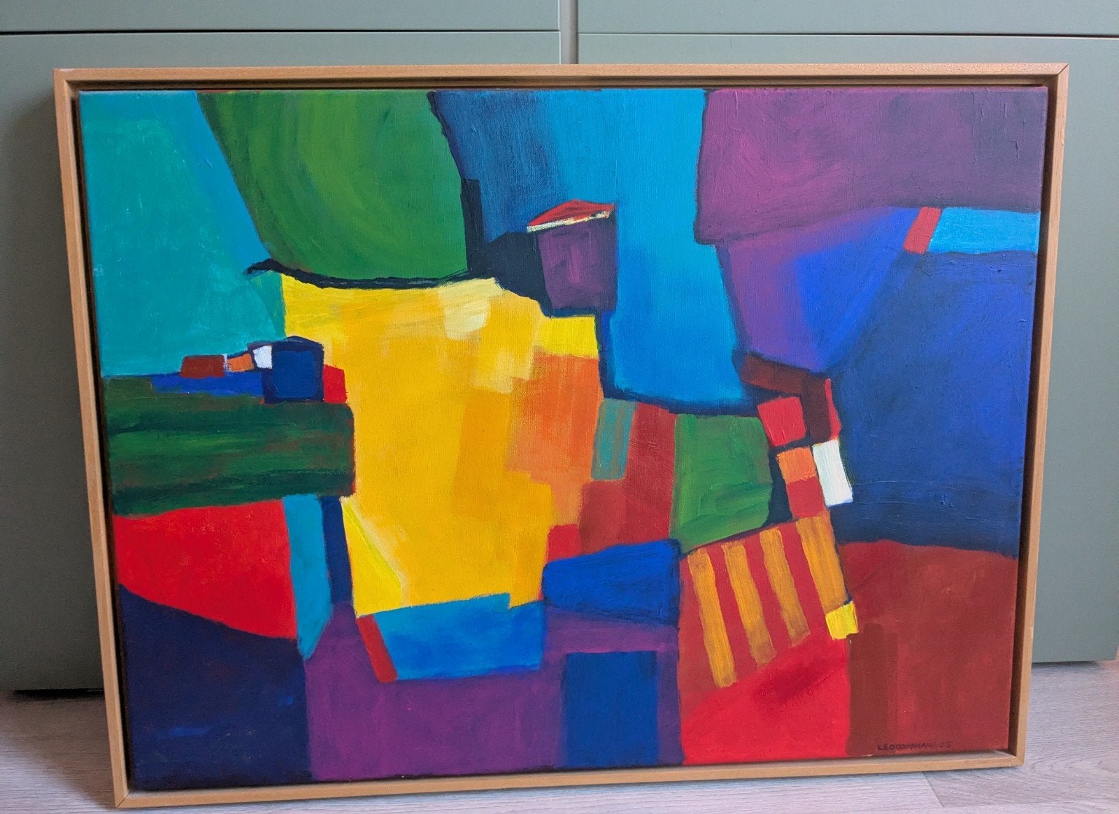 Abstract Schilderij Leo Coomans '05 - Kleurrijk Kunstwerk, Ophalen