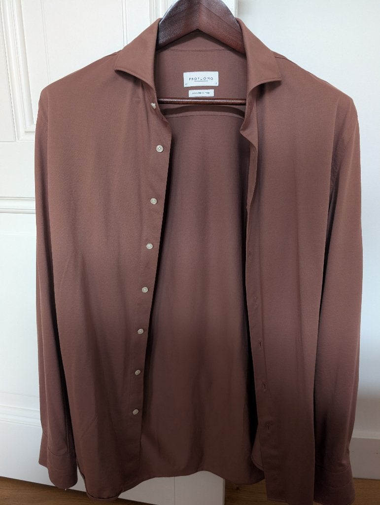 Profuomo Japanese knitted shirt, Bruin, Nieuw, Ophalen of Verzenden, Profuomo