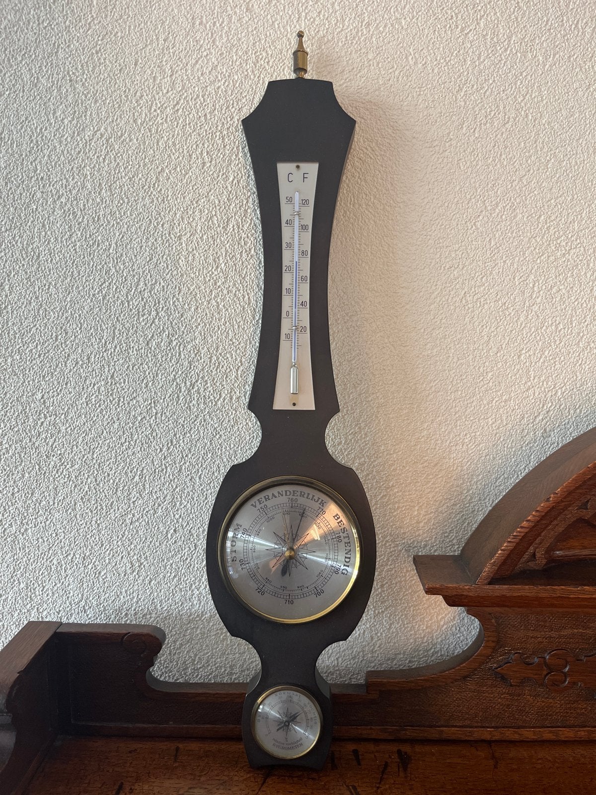 Vintage Weerstation met Barometer, Thermometer, Hygrometer, Ophalen, Gebruikt, Weerstation