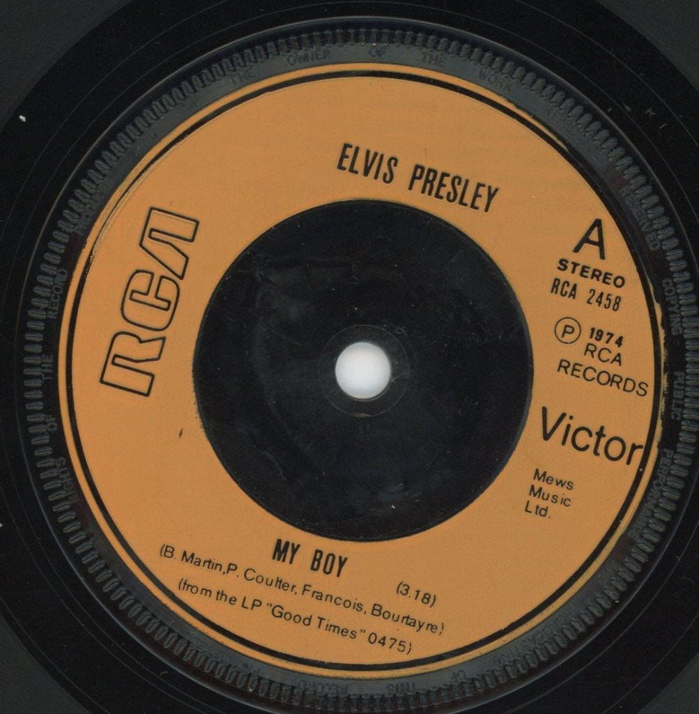 S Elvis Presley - My Boy, Cd's en Dvd's, Gebruikt, Verzenden, 7 inch, Beschermende buitenhoes