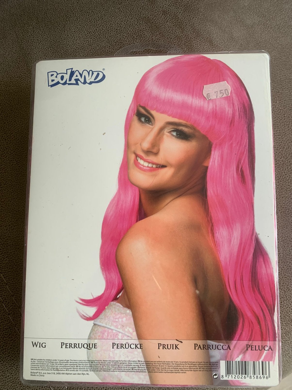 Roze langharige pruik, Kleding | Dames, Carnavalskleding en Feestkleding, Ophalen of Verzenden, Zo goed als nieuw, Overige thema's