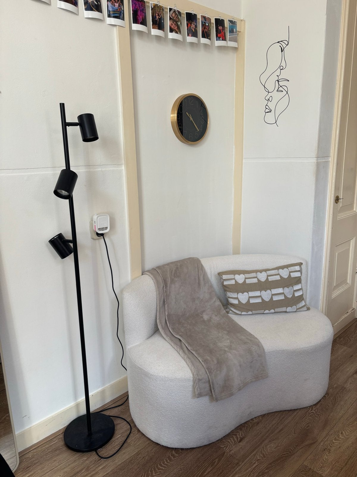 Love seat Xenos - Crème/Wit Bouclé Stof, Ophalen, Gebruikt, Tweepersoons, 75 tot 100 cm