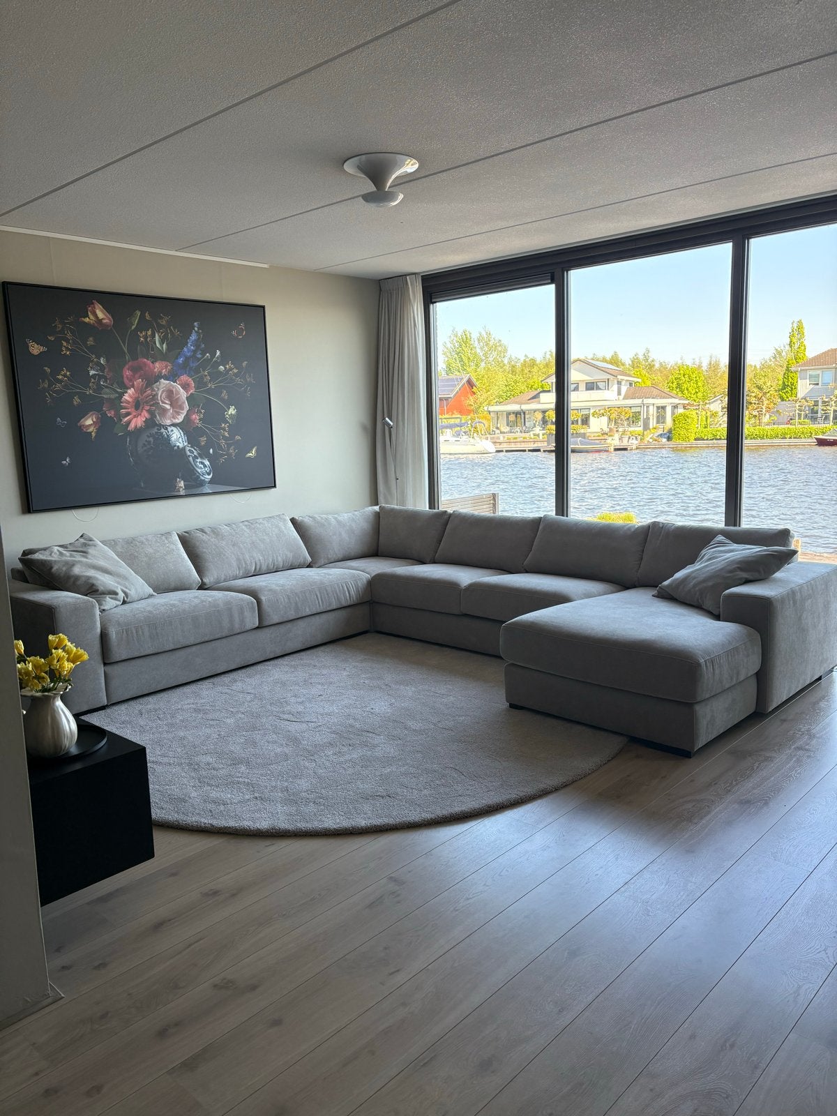 Groot rond hoogpolig kleed - 3x3 meter, Huis en Inrichting, Stoffering | Tapijten en Kleden, Ophalen, Rond, 200 cm of meer, Modern