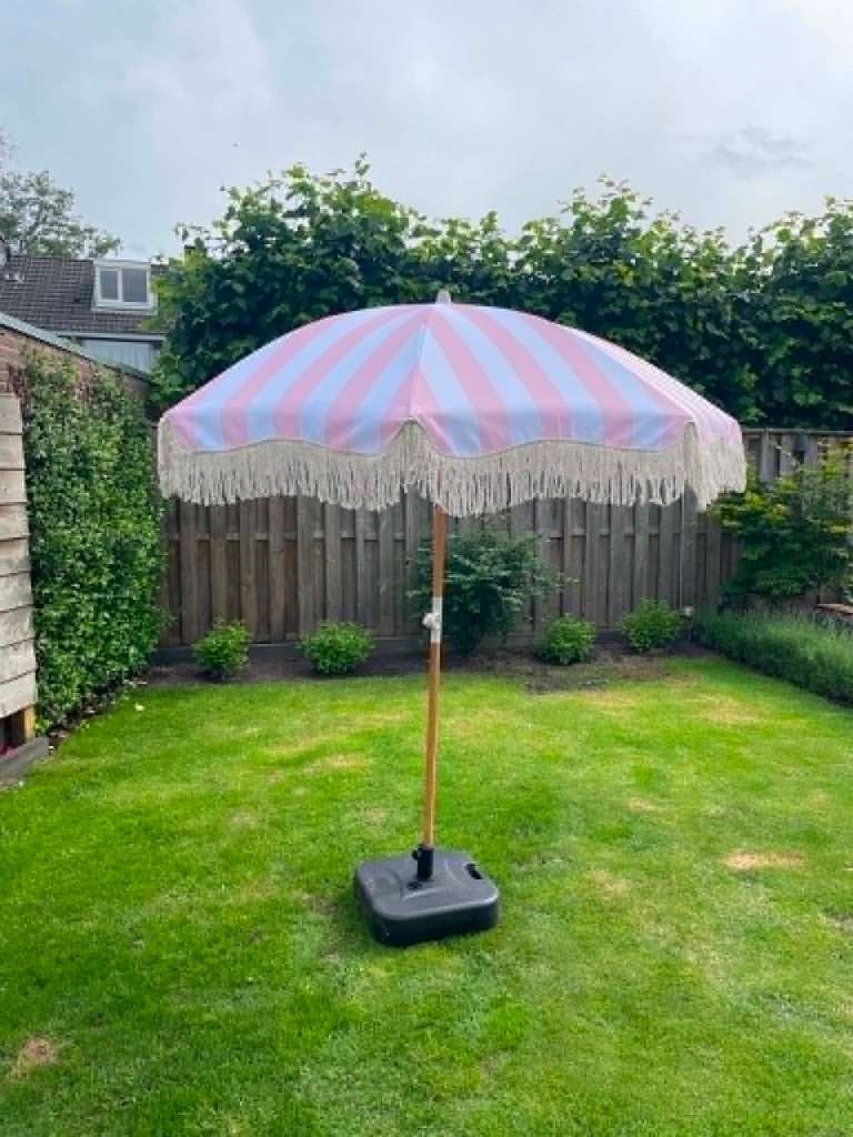 Parasol + Voet + hoes, Ophalen, Verstelbaar, Overige typen, Nieuw