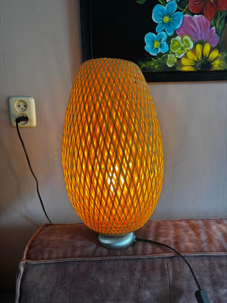 IKEA BÖJA Tafellamp - Bamboe Design, Ophalen of Verzenden, Zo goed als nieuw, Hout, Minder dan 50 cm