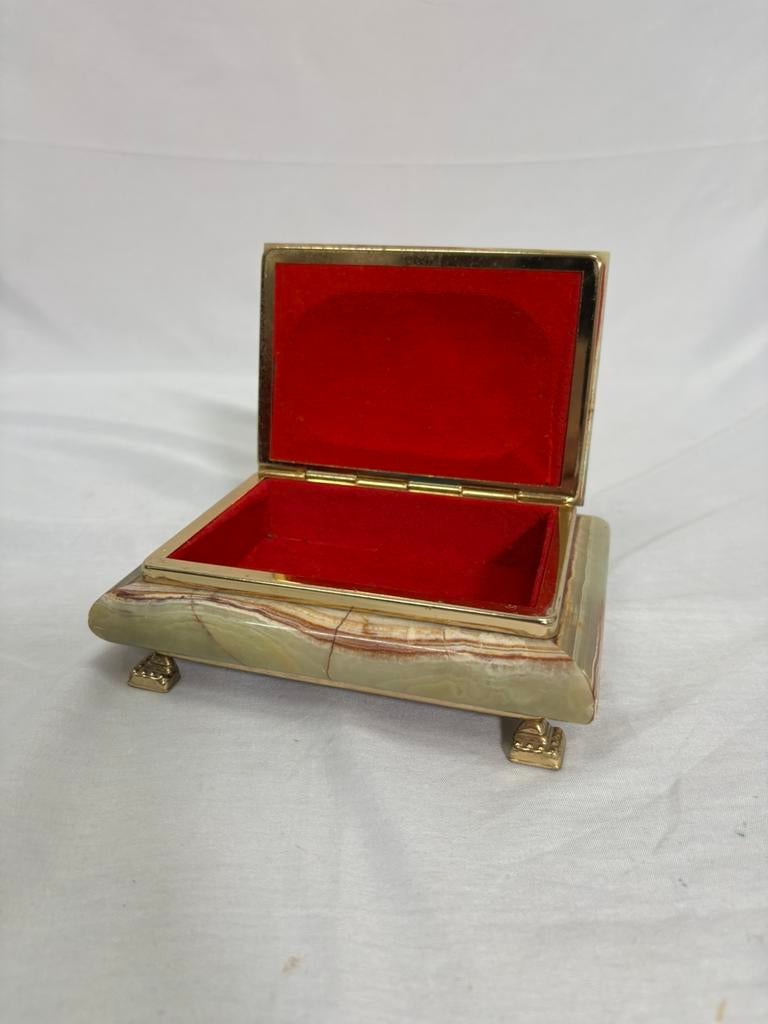 Vintage sieraden doos onyx marmer Italiaans 1970, Ophalen of Verzenden, Gebruikt