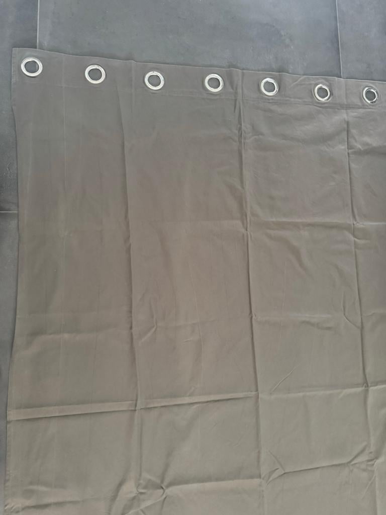 Antracietkleurige ringgordijnen (208x132 cm), Ophalen of Verzenden, Gebruikt, Grijs