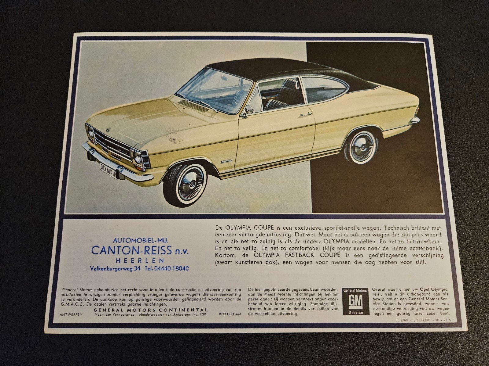 Brochure Opel Olympia 1968, Ophalen of Verzenden, Zo goed als nieuw, Opel