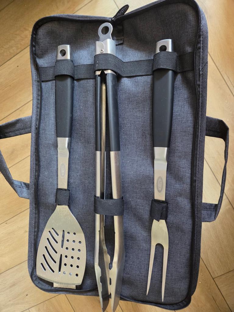 Boretti BBQ Set - Spatel, Tang, Vork, Ophalen of Verzenden, Zo goed als nieuw, Boretti