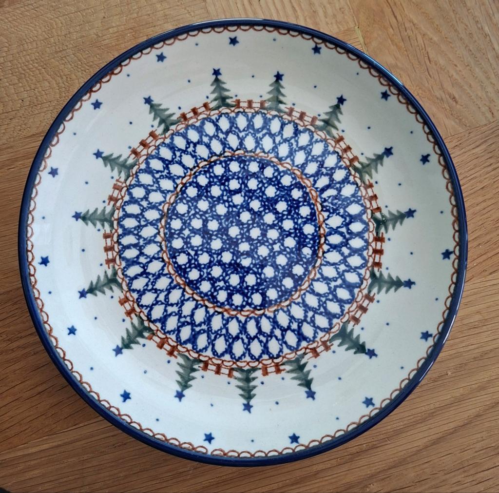 Bunzlau ontbijtbord - 19,5 cm - kerst, ., Keramiek, Ophalen of Verzenden, Zo goed als nieuw